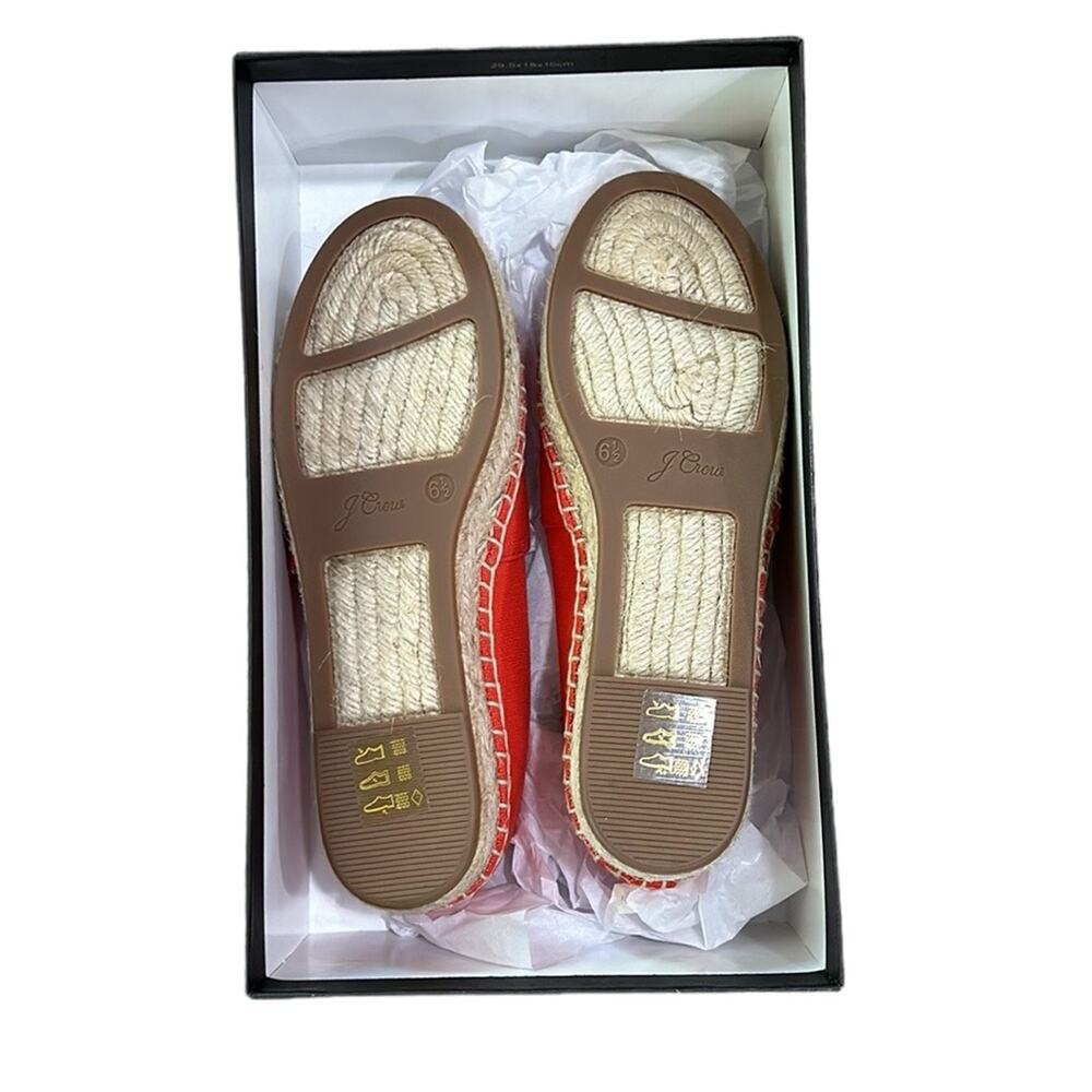 J.Crew thicker braid canvas classic espadrille vivid flame women’s size 6.5 - Picture 7 of 9
